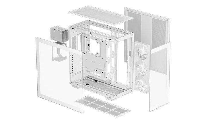 Gabinete DeepCool CH780 WH Panorámico ATX Blanco