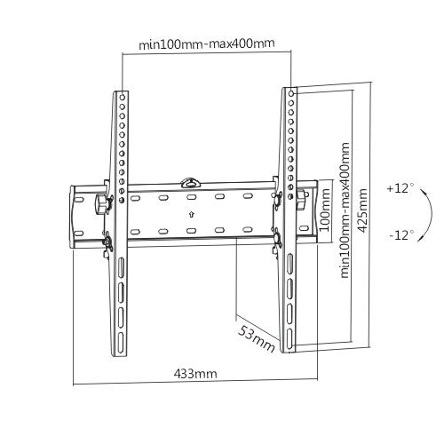 Soporte para TV lcd/led fijo con nivel hasta 55'' con inclinacion