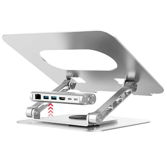 Soporte para Notebook Unitek con HUB USB-C Desmontable 360°