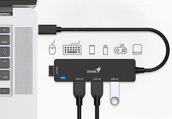 Hub USB-C Genius UH-400 4 Puertos USB 3.0