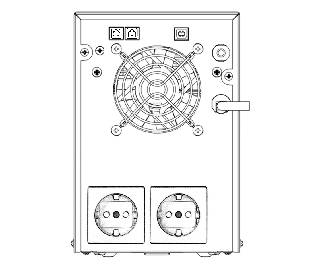 UPS Hikvision DS-UPS2000 2000VA 1200W Pantalla LCD