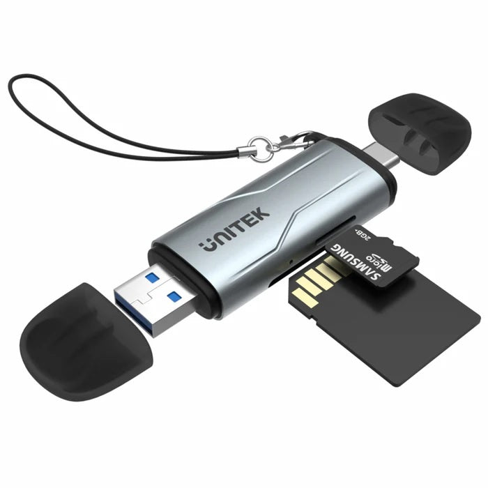 Lector de memoria Unitek R1010A Dual USB-A y USB-C