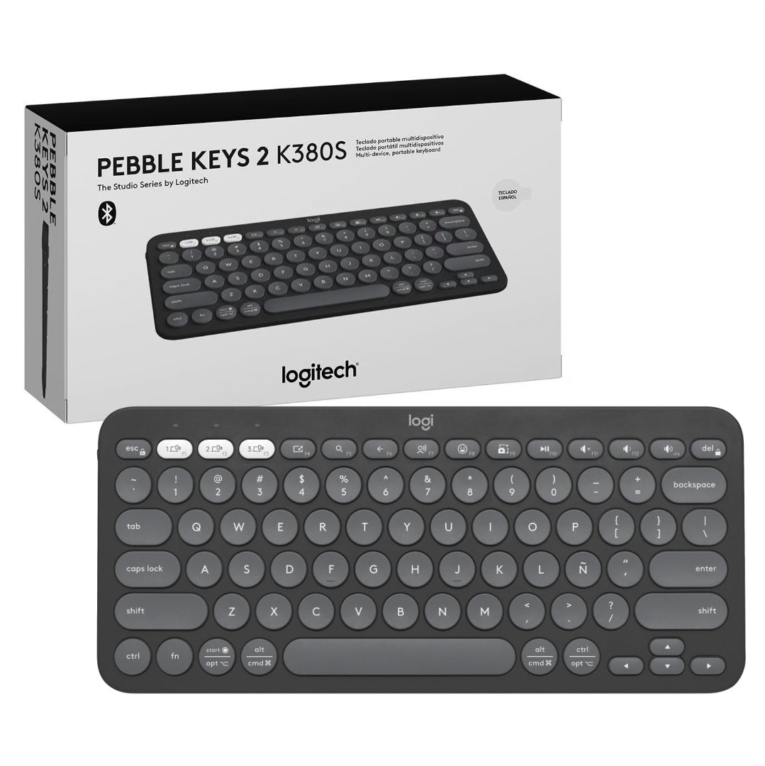 Teclado Logitech K380S Pebble Keys 2 Bluetooth Grafito