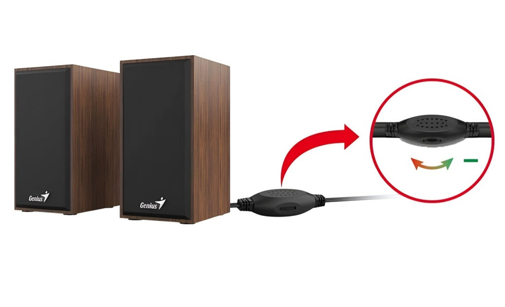 Parlantes Genius 2.0 SP-HF180 6W USB Madera