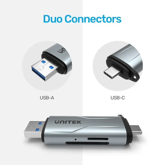 Lector de memoria Unitek R1010A Dual USB-A y USB-C