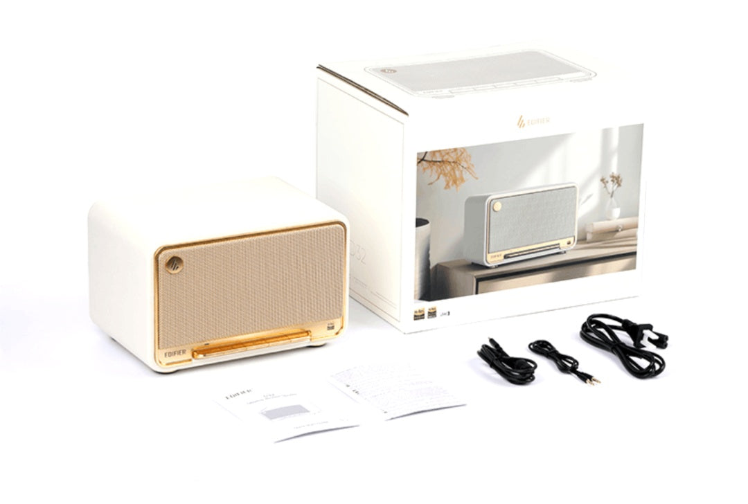 Parlante Portátil Edifier D32 60W Bluetooth 5.3 Retro Blanco