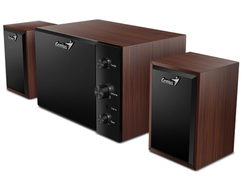Parlante Genius SW-2.1 350 15W RMS Madera