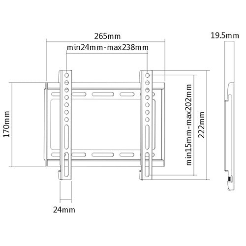 Soporte para TV fijo ultra delgado hasta 42''