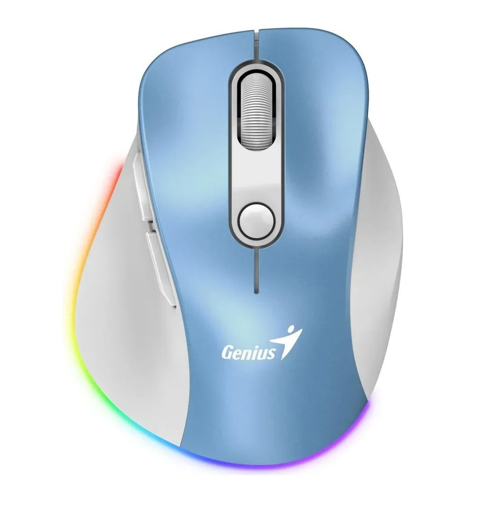 Mouse Genius Ergo 9000S Pro Inalámbrico Bluetooth Celeste