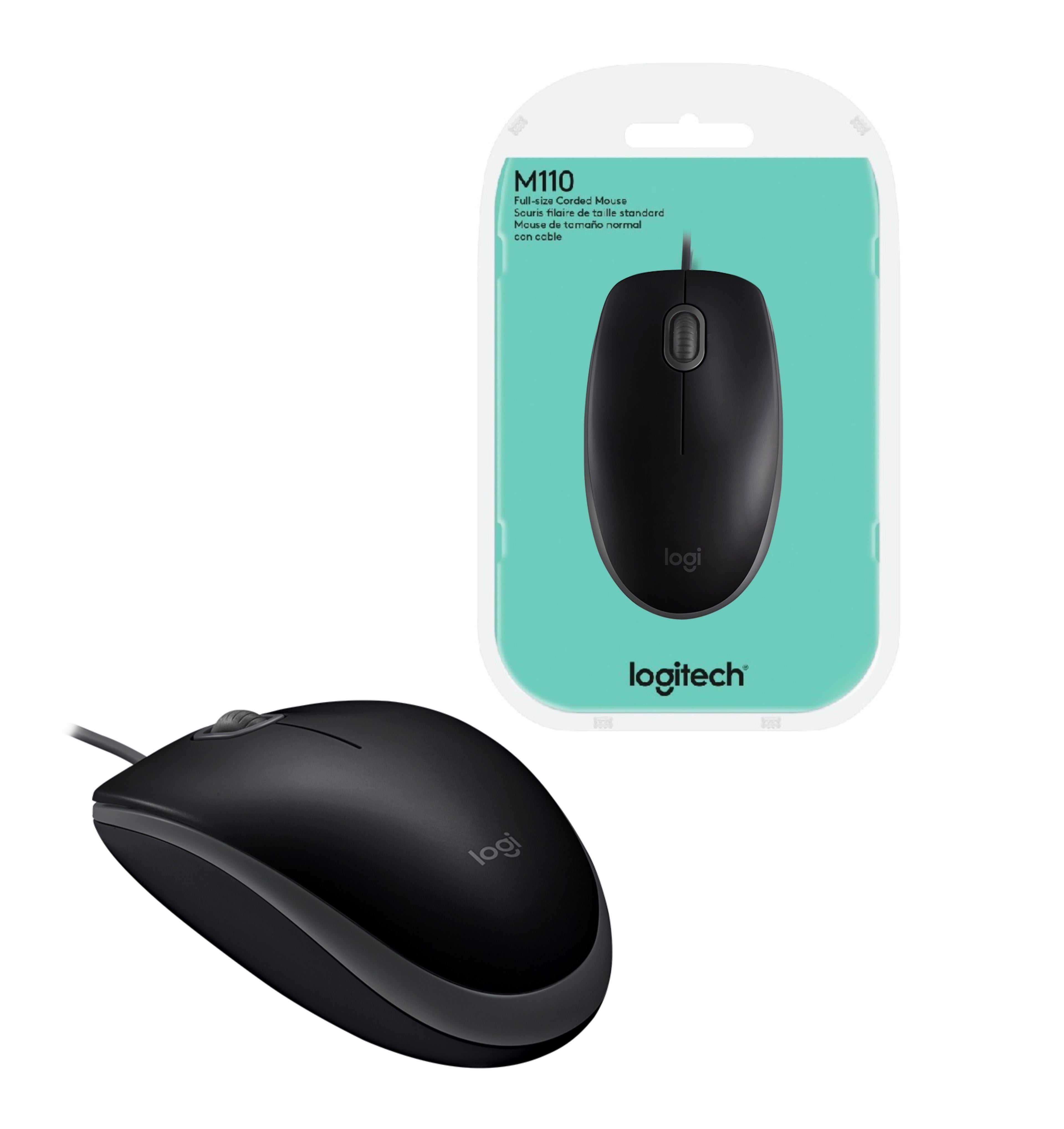 Mouse Logitech M110 Silent Óptico USB Negro