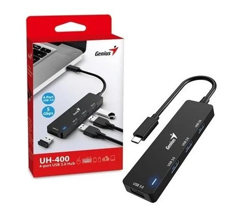 Hub USB-C Genius UH-400 4 Puertos USB 3.0