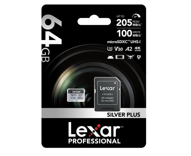 Memoria microSDXC Lexar Professional 64GB Silver Plus