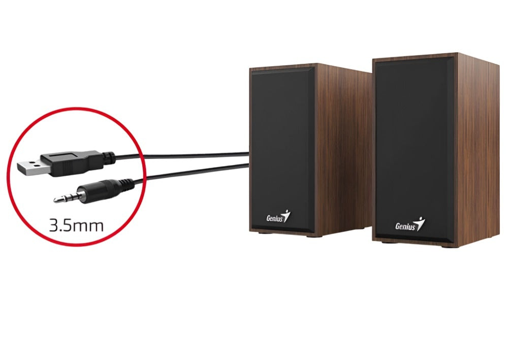 Parlantes Genius 2.0 SP-HF180 6W USB Madera