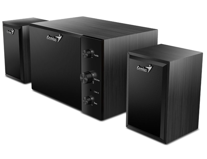 Parlantes Genius SW-2.1 350 15W Madera Negro