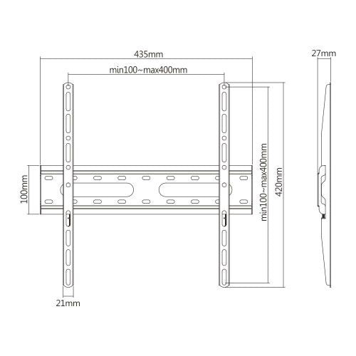 Soporte para TV lcd/led fijo hasta 75'' / 45kg