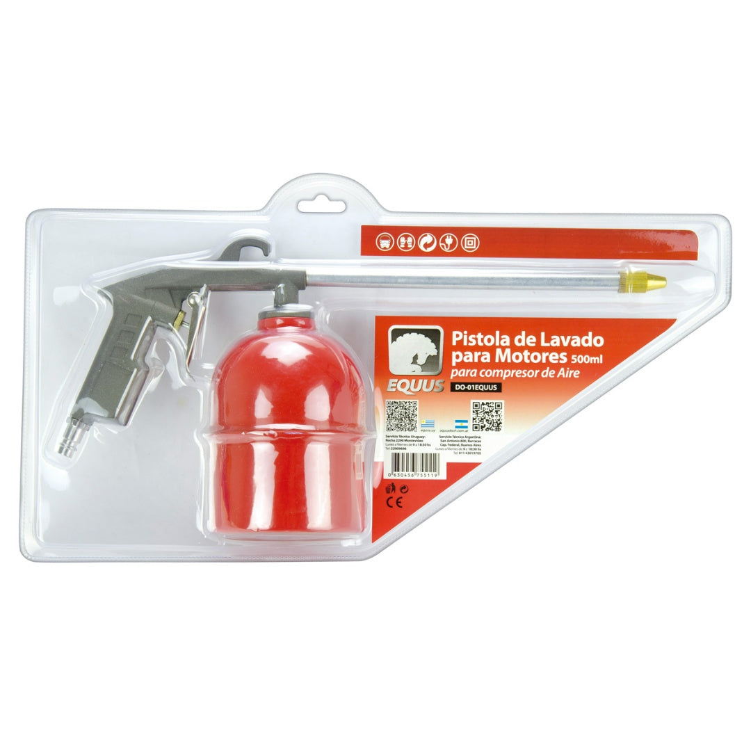 Pistola De Lavado para Motores 500ml Equus para Compresor de Aire