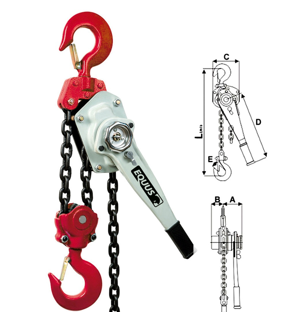 Aparejo de Elevacion Manual Equus 1.5 toneladas cadena 3m