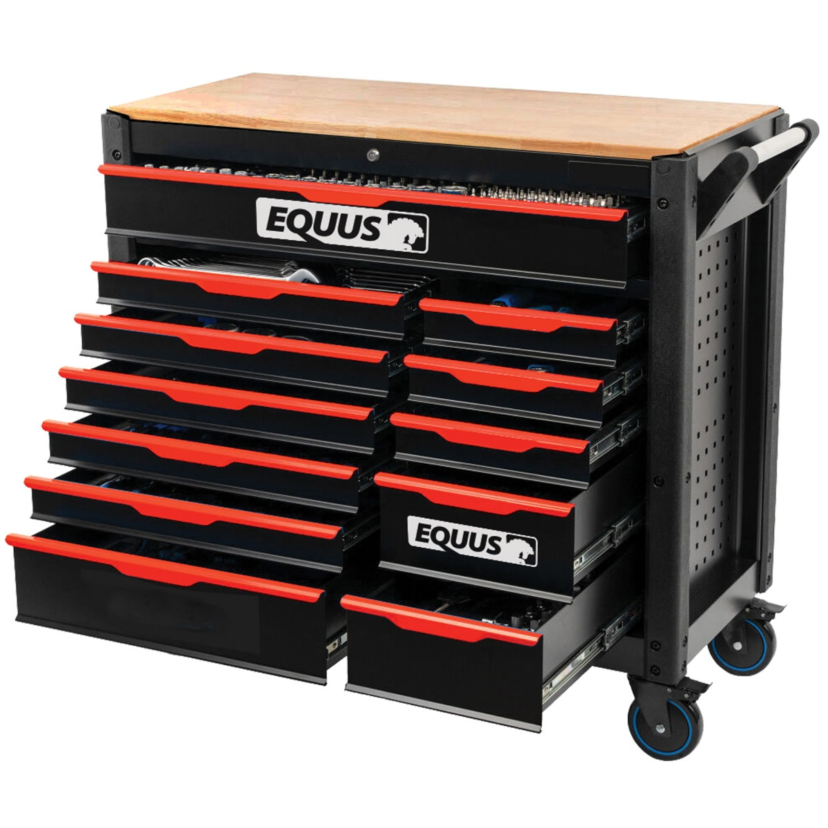 Gabinete Carro de Taller 12 Cajones Con 360 Herramientas EQUUS