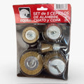 Set de 5 cepillos de alambre chato y copa Equus