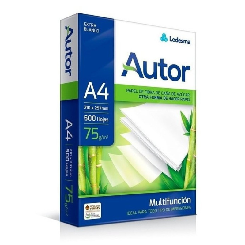 Resma de Papel A4 Autor 500 hojas 75grs.